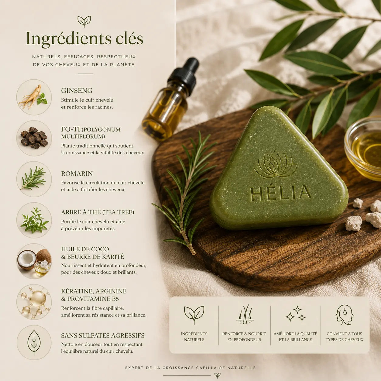 Savon Capillaire Anti-Chute · 12 Plantes Coréennes